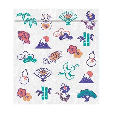 ジッパーバッグ S 和柄 福あつめ