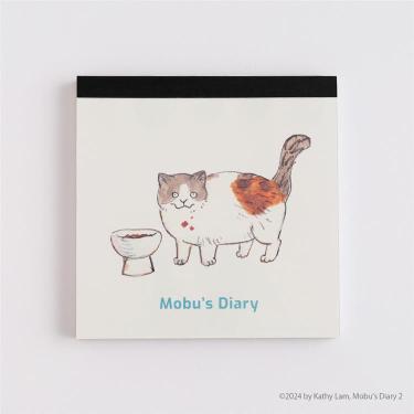 三毛猫モブは猫缶を稼ぎたい Mobu’s Diary メモパッド スクエア ミール