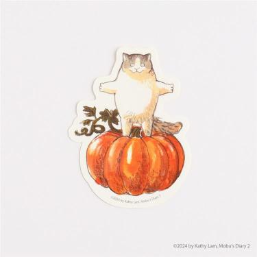 三毛猫モブは猫缶を稼ぎたい Mobu’s Diary ステッカー Mobu’sパンプキン