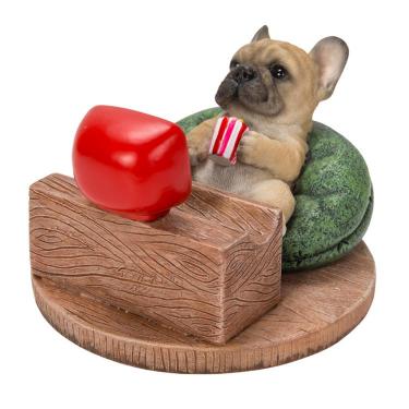 テレビを見るフレンチ・ブルドッグのスマホスタンド