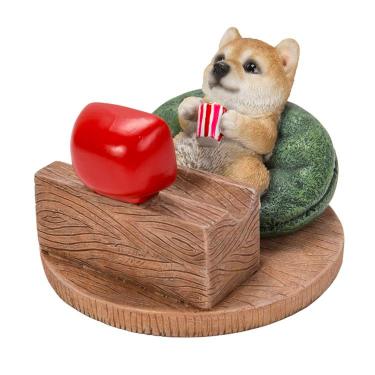 テレビを見る柴犬のスマホスタンド