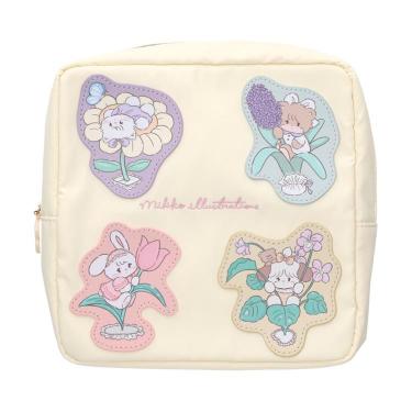 ビックバニティポーチ mikko illustrations flower