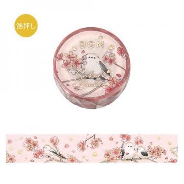 春柄 マスキングテープ 桜とシマエナガ