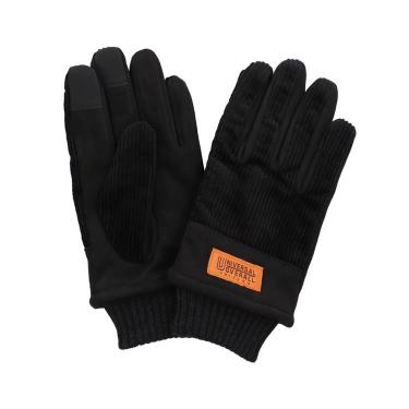 コーデュロイ手袋 メンズ タッチパネル対応 ブラック【ロフト限定】