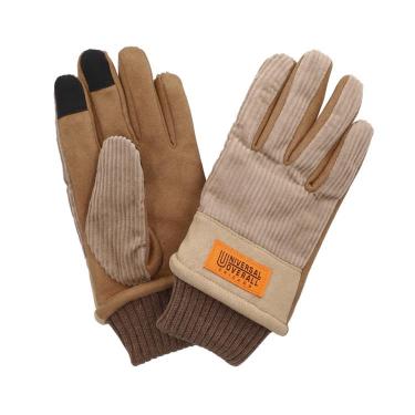 コーデュロイ手袋 レディース タッチパネル対応 ベージュ【ロフト限定】