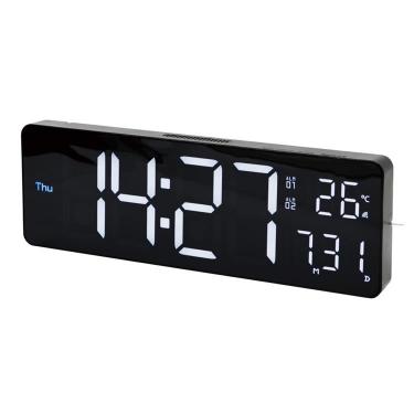 LED Wi-Fiクロック カミーノ ホワイト/ブラック
