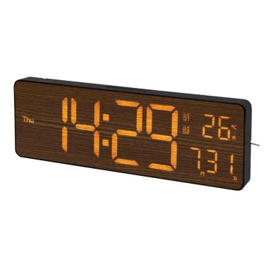 LED Wi-Fiクロック カミーノ オレンジ/ダークウッド