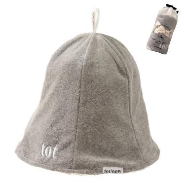 美容師がつくった髪とお肌をまもるサウナハット グレー/アイボリー