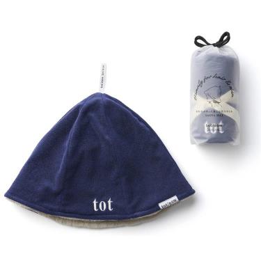 美容師がつくった髪とお肌をまもるサウナハット ネイビー/ベージュ