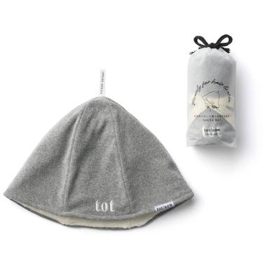 美容師がつくった髪とお肌をまもるサウナハット グレー/アイボリー