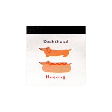 メモ帳 レトロ印刷 Alice Ozawa（.A） ダックスフンド（&ホットドッグ）