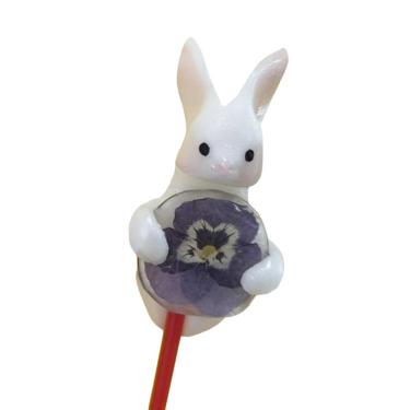 ODOLL POP あめ細工 うさぎ花抱っこビオラ水色