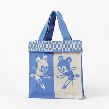MoMA Baggu キャンバスバッグ ミディアム ブルー/レッド