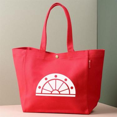 MoMA Baggu キャンバスバッグ ミディアム ブルー/レッド