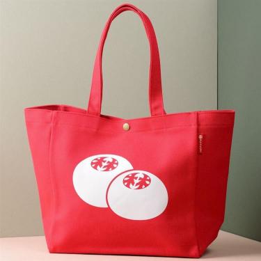 MoMA Baggu キャンバスバッグ ミディアム ブルー／レッド