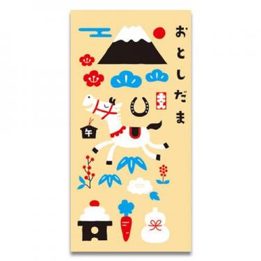 年賀のし袋 おみくじ付き お祝いうま 2枚入り