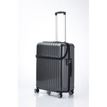 中型キャリーケース 容量59L 高さ58cm ファスナーキャリーケース トップスM ブラックカーボン