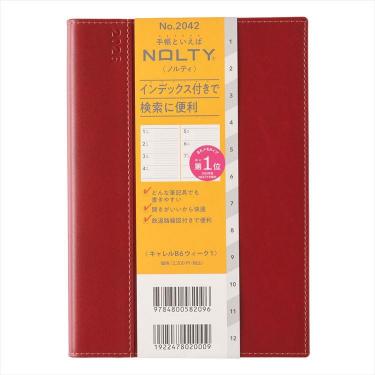 2026年1月始まり手帳 月間 B6 NOLTY キャレル ウィーク1 レッド