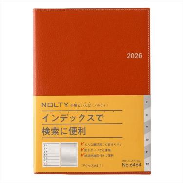 2026年1月始まり手帳 週間レフト A5 NOLTY アクセス1 オレンジ