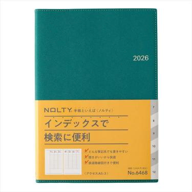 2026年1月始まり手帳 週間バーチカル A5 NOLTY アクセス3 グリーン