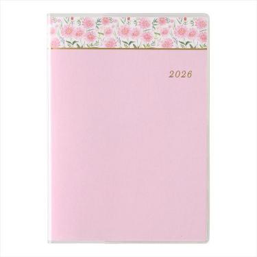 2026年1月始まり手帳 月間 A6 ペイジェム アイダにメモ ピンク