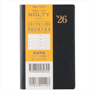 2026年1月始まり手帳 月間 B7 NOLTY 能率手帳ライツ1 小型版 黒