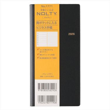 2026年1月始まり手帳 週間レフト B7 NOLTY ウィック7 黒