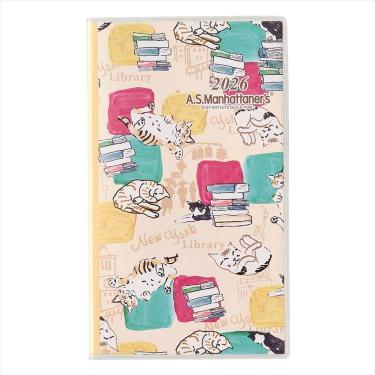 2026年1月始まり手帳 月間 B7 ペイジェム マンハッタナーズ スリム ゆるみ猫