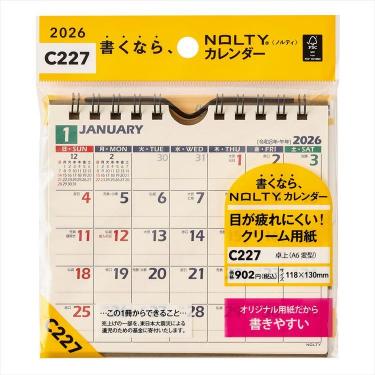 2026年1月始まりカレンダー 卓上 A6変型 C227