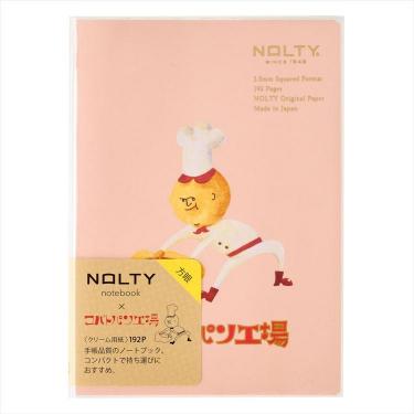 NOLTYノート×コバトパン工場 A6 方眼 クリーム用紙 ピンク
