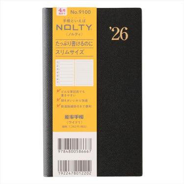 2026年4月始まり手帳 週間レフト B7 NOLTY 能率手帳 ワイド1 ブラック