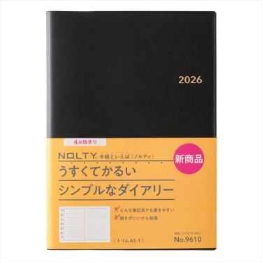 2026年4月始まり手帳 週間レフト A5 NOLTY トリム1 ブラック