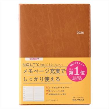 2026年4月始まり手帳 週間レフト A5 NOLTY エクリ1 キャメル