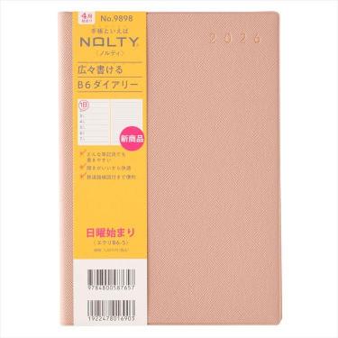 2026年4月始まり手帳 週間レフト B6 NOLTY エクリ 日曜始まり ピンクベージュ