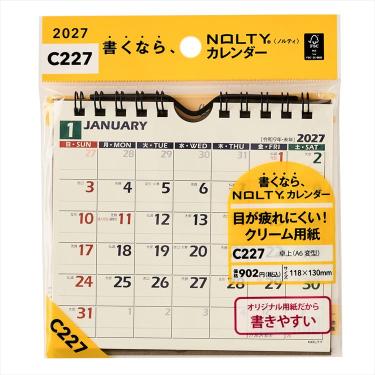 2027年1月始まりカレンダー 卓上 A6変型 NOLTY C227