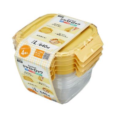 ジャストロック正方形L 640ml 4個入 イエロー