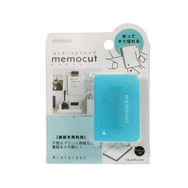 カッターつきクリップ メモカット ミント