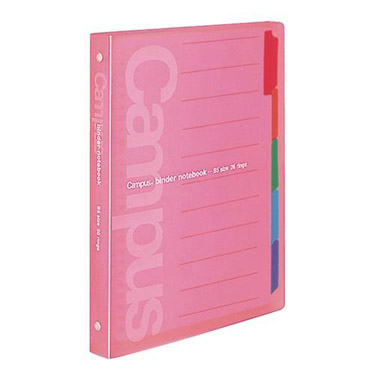 B5バインダーノート キャンパススライドバインダー ミドルタイプ 26穴 ピンク