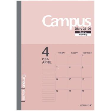 2025年3月始まり 月間 B5 キャンパスダイアリー スタンダード ピンク