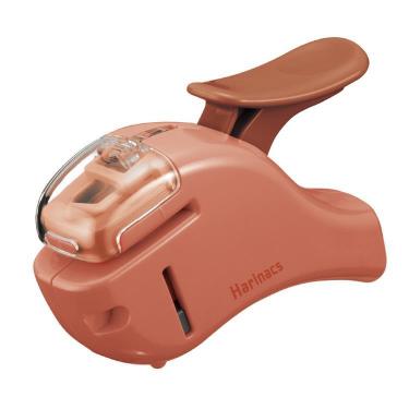 針なしステープラー ハリナックス コンパクトアルファ 5枚綴じ ピンク