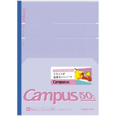 キャンパス フラットが気持ちいいノート B5 A罫 ドット罫 50周年記念 パープル