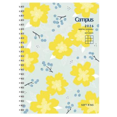 2025年12月始まり手帳 月間 A5 ソフトリング フラワー