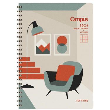 2025年12月始まり手帳 月間 A5 ソフトリング インテリア