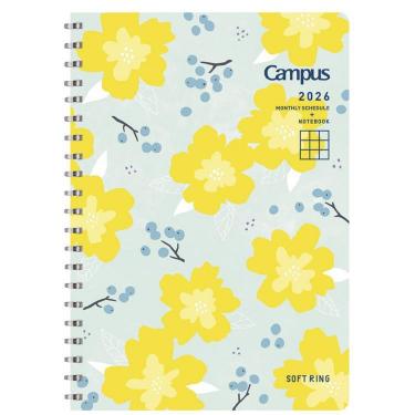 2025年12月始まり手帳 月間 B6 ソフトリング フラワー