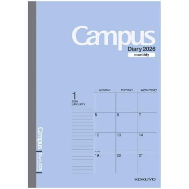 2025年12月始まり 月間 B5 キャンパスダイアリー スタンダード ブルー