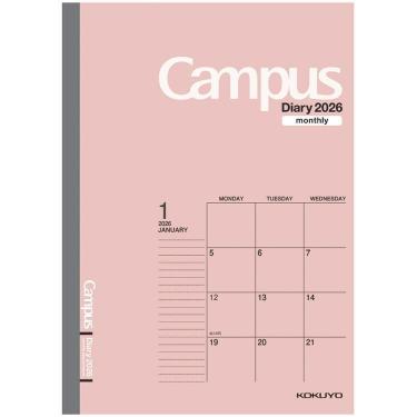 2025年12月始まり 月間 B5 キャンパスダイアリー スタンダード ピンク