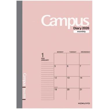 2025年12月始まり 月間 A5 キャンパスダイアリー スタンダード ピンク