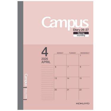 2026年4月始まり 月間 B6 キャンパスダイアリー スタンダード ピンク