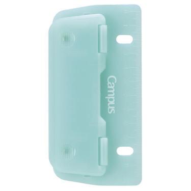 2穴バインダーと一緒に持ち運べるパンチ グリーン