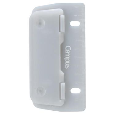 2穴バインダーと一緒に持ち運べるパンチ グレー